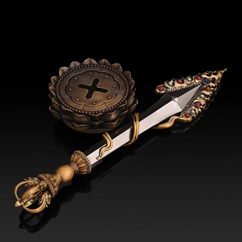 欧映藏式黄铜文殊剑智慧剑家用摆件益智文殊剑箭工艺品铜器摆件