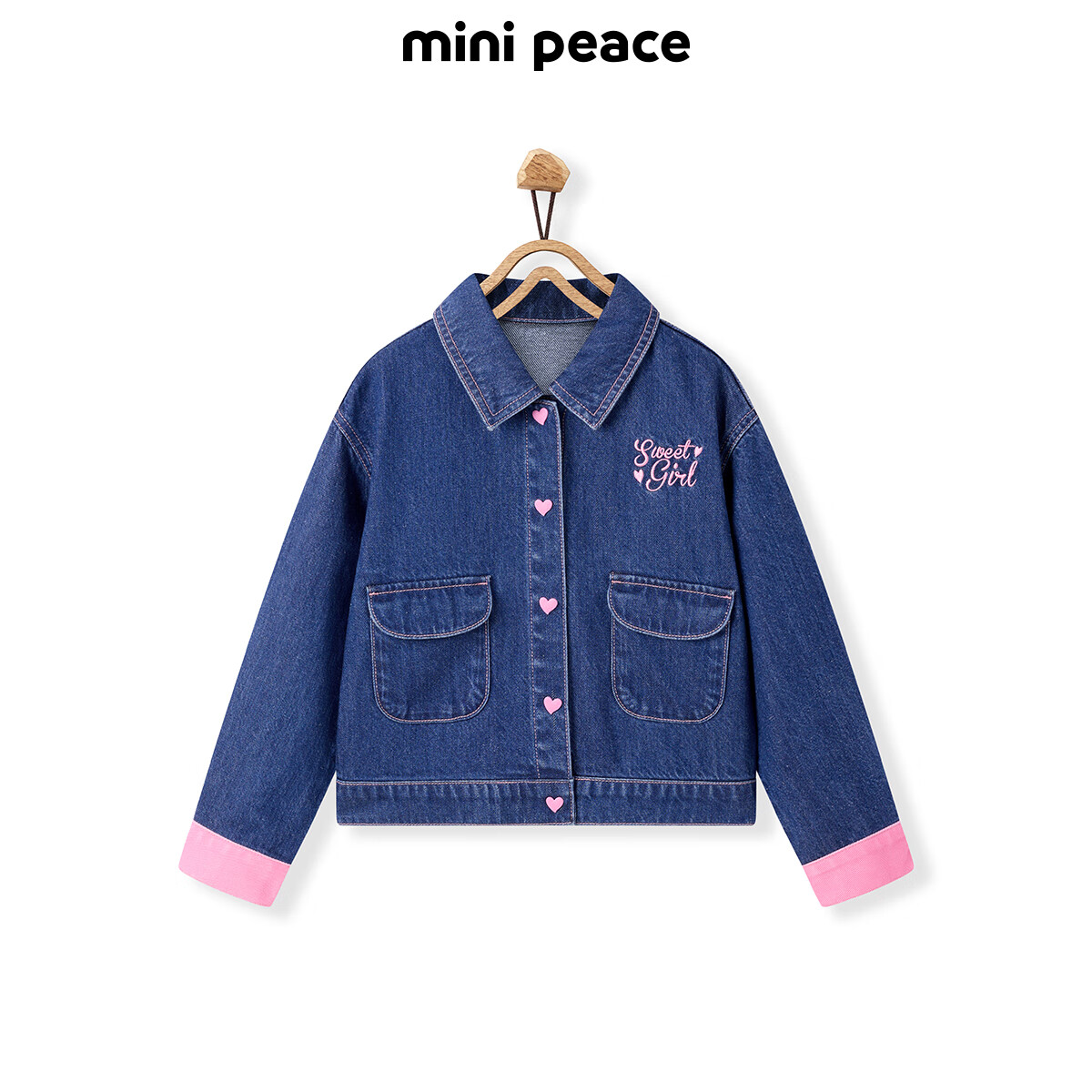 MiniPeace太平鸟童装女童牛仔外套FBBJF1208 马里布蓝 140cm