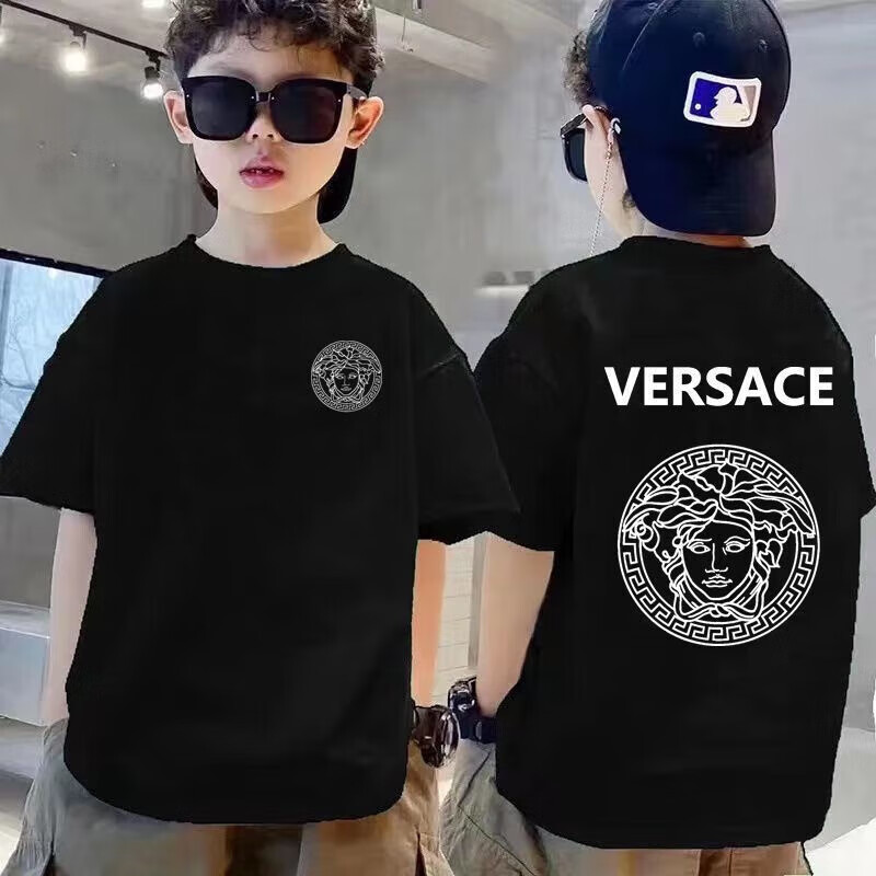 比克尼可瓦萨琪t恤大男童短袖夏季2023衣服男yp 前后黑色 瓦萨款 100