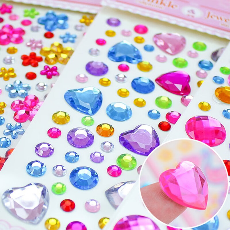 丹米琦 儿童玩具女孩diy钻石宝石贴纸贴画水晶公主奖励贴纸玩具女孩