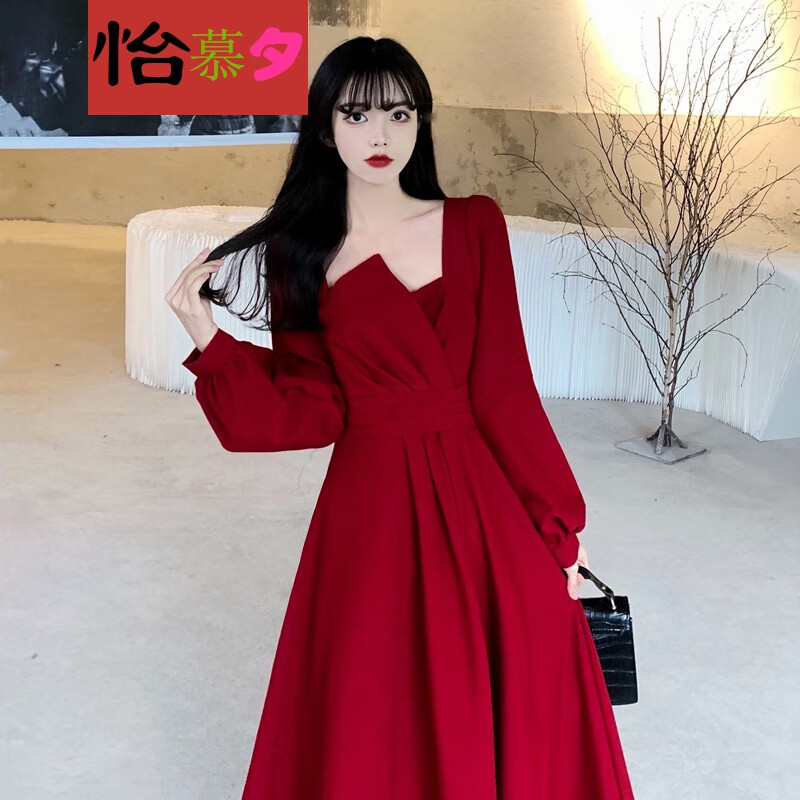 怡慕夕 微胖女士肥人穿衣服胖加肥加大很仙女生大学生网红女红色感