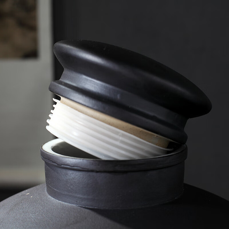 景德镇陶瓷酒坛子5/10/20/50斤装密封酒罐家用存泡酒专用空酒瓶缸 20斤雕刻荷花私藏+龙头 底座