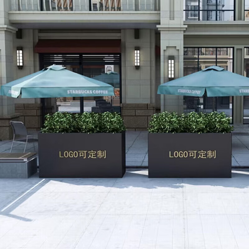 花箱外摆商业街售楼部广场隔断长方形花盆花架子园艺花坛花槽 尺寸:60