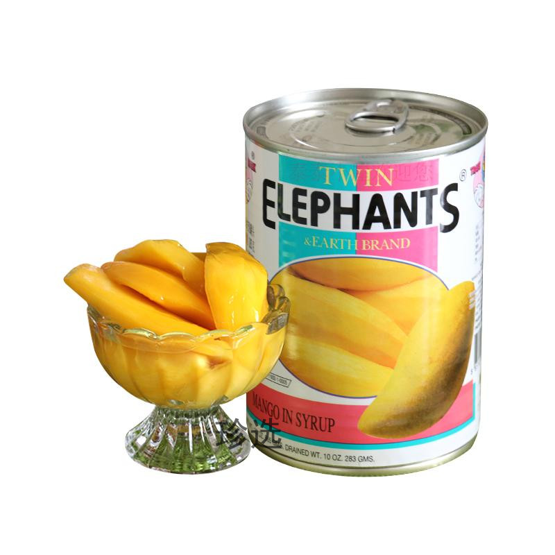 双象地球泰国进口芒果罐头565g  芒果肉热带水果罐头