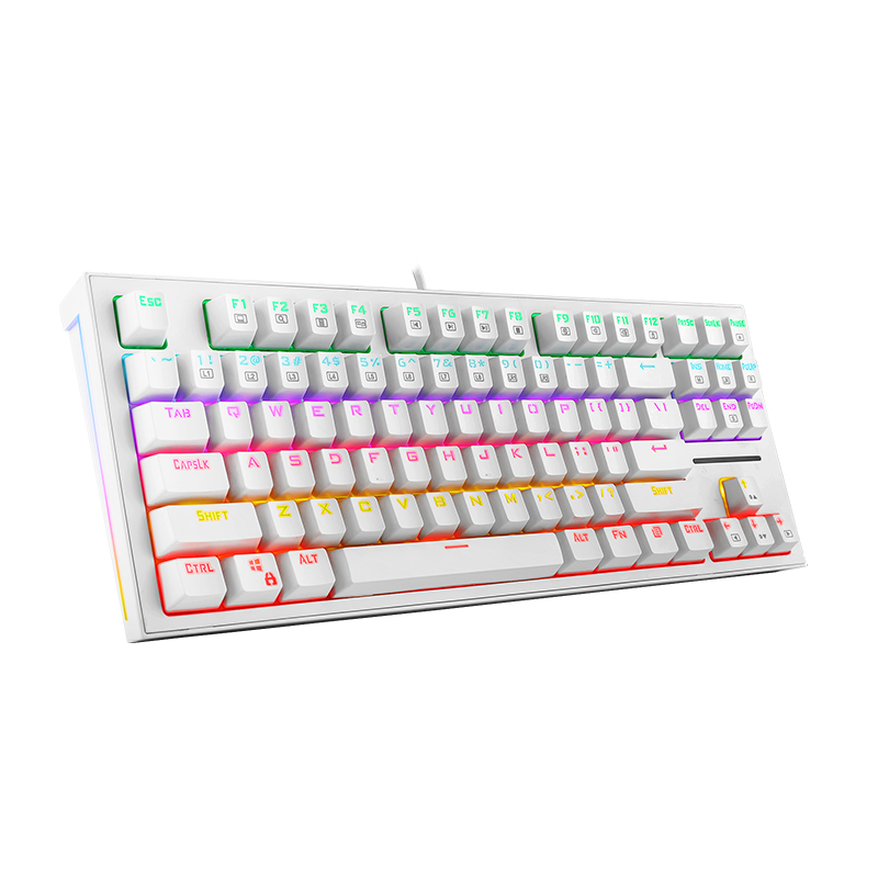 微星（MSI）GK50Z MINI 机械键盘 青轴 RGB光效 有线 游戏电竞办公键盘 87键 吃鸡键盘 白色 
