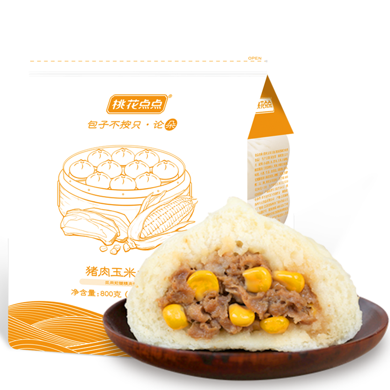抢购热潮！桃花点点品牌猪肉玉米大包价格走势分析，口感精华手工制作等你来试！|面点历史价格查询