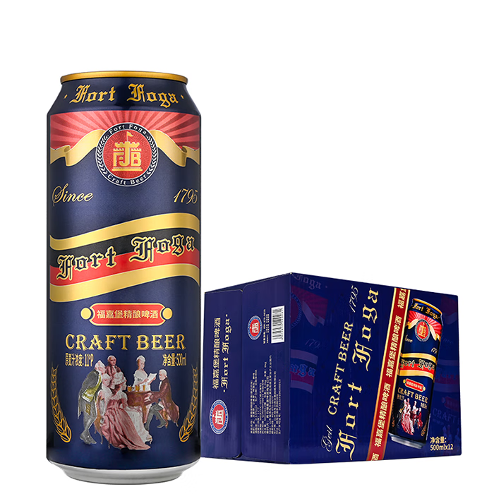 福嘉堡青岛福嘉堡精酿啤酒原浆德式风味小麦白啤酒装整箱摇摆盖 500mL 12罐 精选装