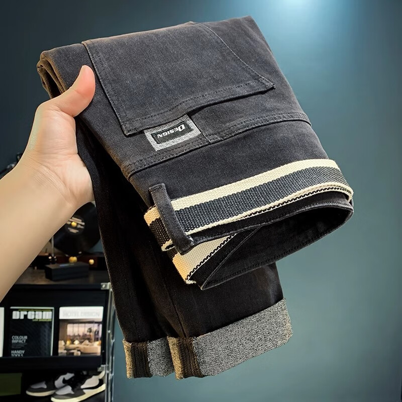 东风福神牛仔裤男2023新款春秋弹力休闲百搭潮流高端刺绣百搭工装长