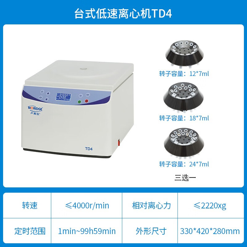 秋佐科技卢湘仪TD4/TD5/TG16.5低速高速离心机PRP水平冷冻脂肪血清分离 TD4主机低速+7ML*12 18 24