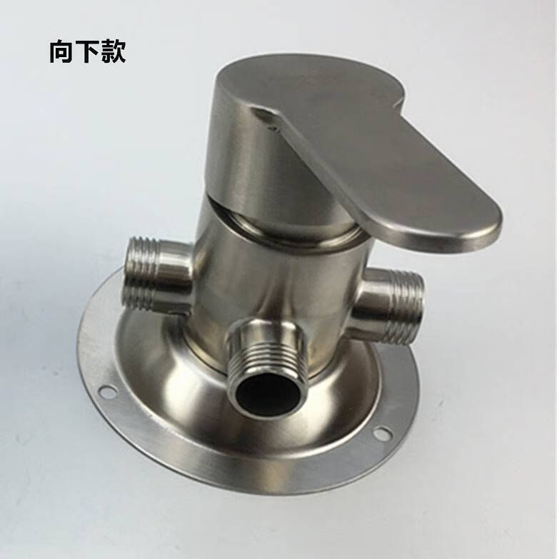 浴冠辰304不銹鋼明裝冷熱水龍頭淋浴花灑開(kāi)關(guān)太陽(yáng)能熱水器明管混水閥 圓體明裝向下套裝一