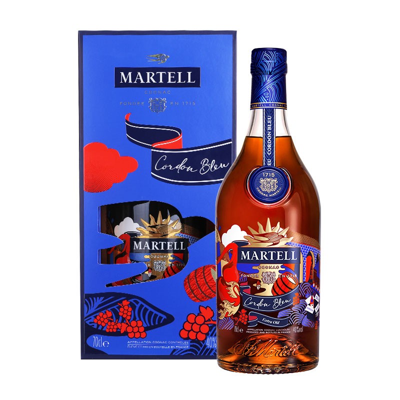 马爹利martell洋酒蓝带xo级干邑白兰地2022限量版700ml法国原装进口
