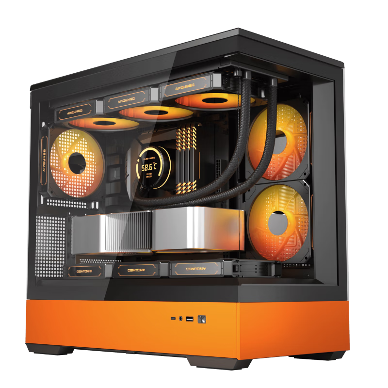 ߣaigo ڳɫ Ϸ̨ʽ ֧360ˮ M-ATX//270㺣/5090Կ297.51Ԫ