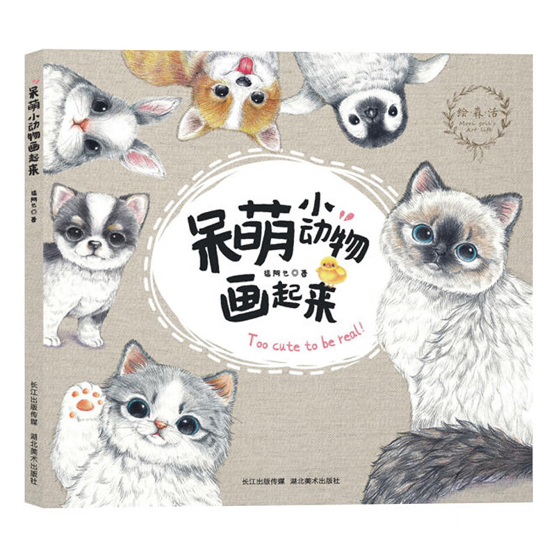 呆萌小动物画起来 彩铅画教程书 临摹本 铅笔画 猫咪绘画 书 画画入门