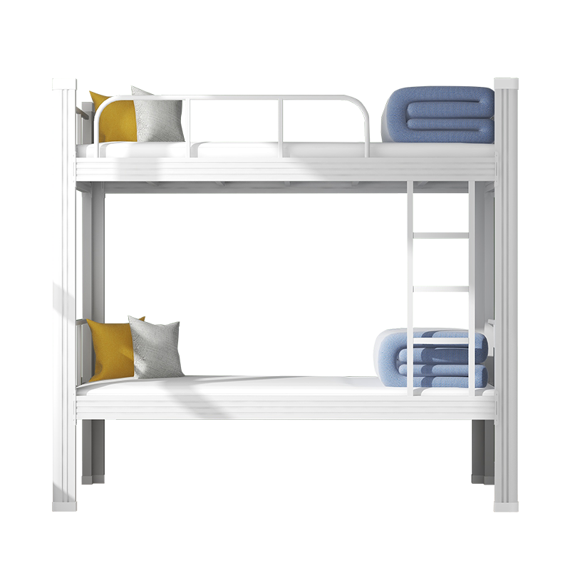 苏标双层床钢制宿舍上下铺员工高低铁床学生公寓双人床含床板 灰白色1.2米宽