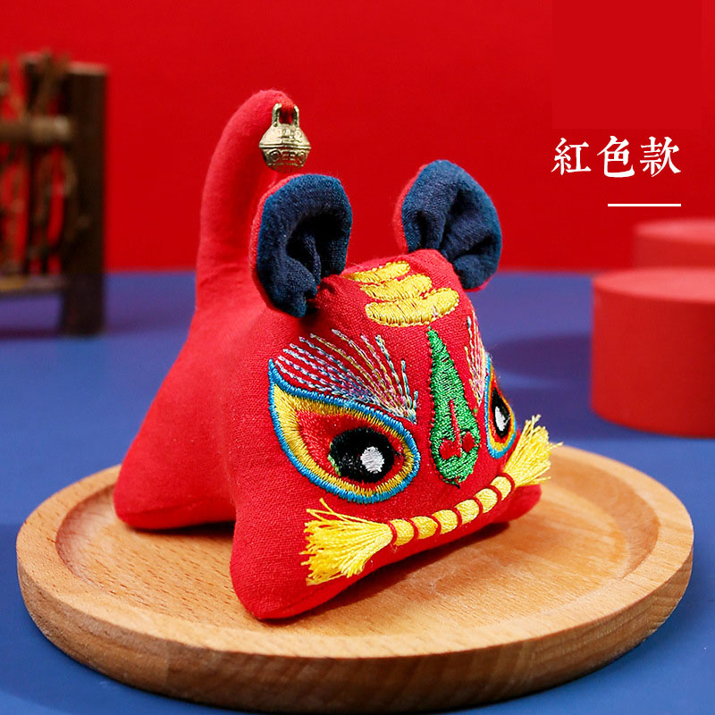 绿野客虎年吉祥物公仔毛绒玩具布老虎生肖虎玩偶挂件汽车萌挂饰 黄须