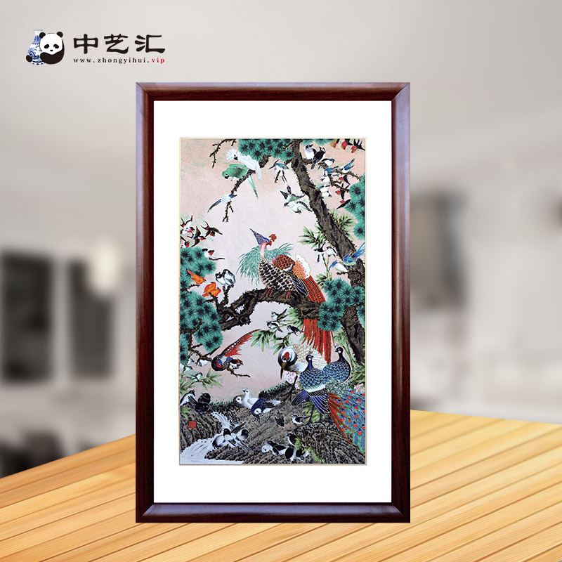天下珐琅彩装饰画立体手工艺掐丝景泰蓝餐厅挂画艺术文创礼品张同禄