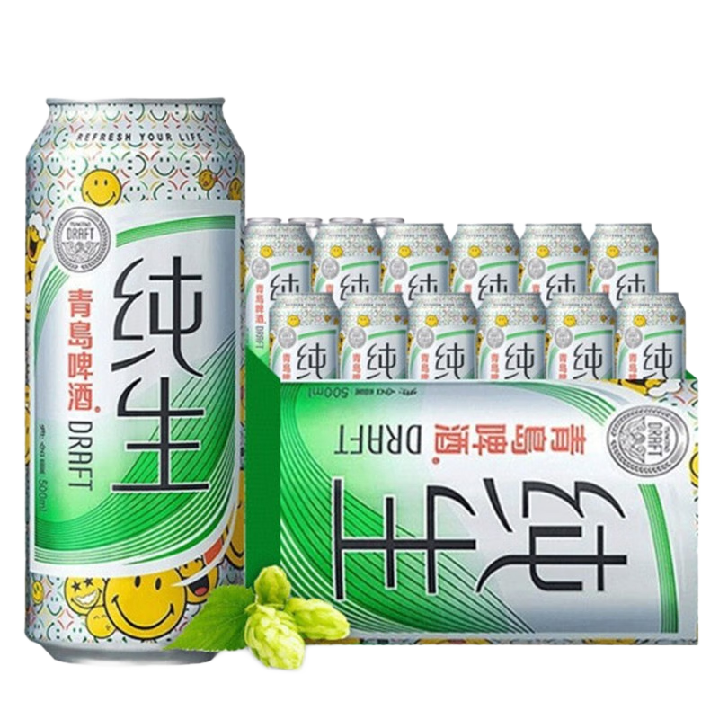 TSINGTAO 青岛啤酒 纯生啤酒 500mL*24听