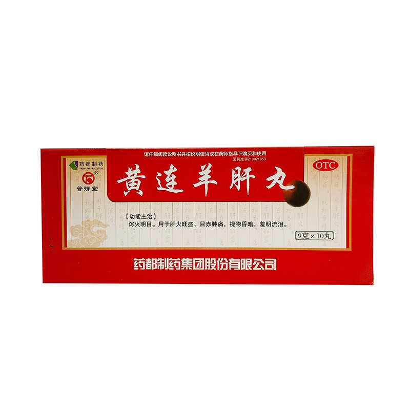 普济堂 黄连羊肝丸 9g*10丸 1盒装