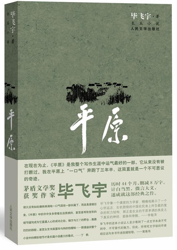 平原毕飞宇人民文学出版社【关注有礼】