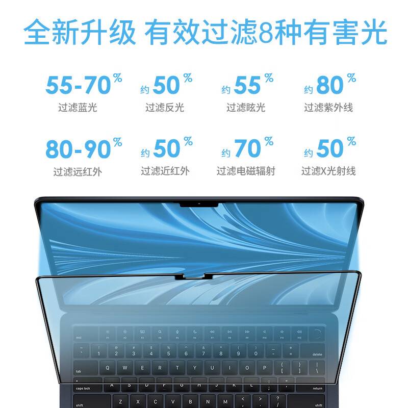 0度适用2026款苹果MacBook Pro14.2 Air钢化膜14英寸M5屏幕护眼笔记本保护膜磨砂抗蓝光 22/26款MACBOOKAIR-13.6英寸 AG防眩护眼版-八项防护