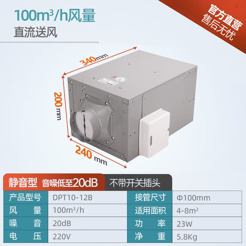 绿岛风(nedfon)直流式管道风机商用工业离心式送风机大风 dpt10-12b