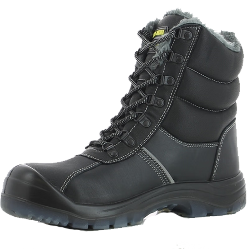 safetyjogges冬季安全鞋加绒防寒靴牛皮塑钢头凯夫拉中底防砸防刺冬季