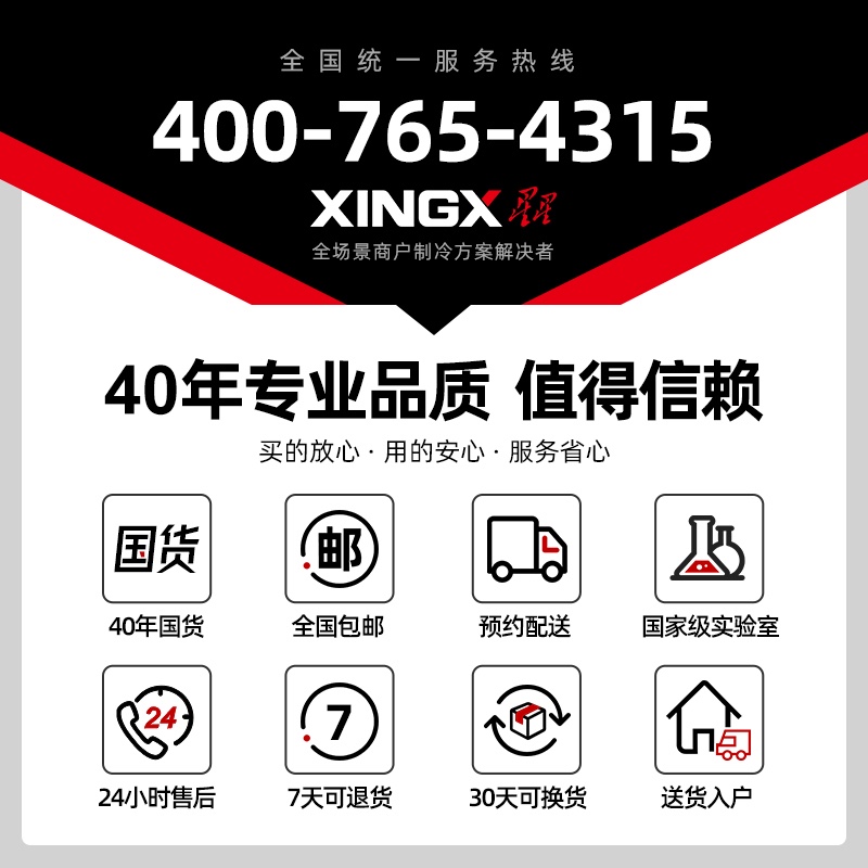 星星（XINGX） 400升 商用立式展示陈列柜 玻璃门冷藏保鲜冰箱 冰柜 LSC-400E