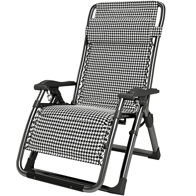 午憩宝躺椅午休折叠床办公室午休椅家用单人床多功能便携午睡椅医院简易陪护床  特宽72CM【椅垫一体】千鸟格