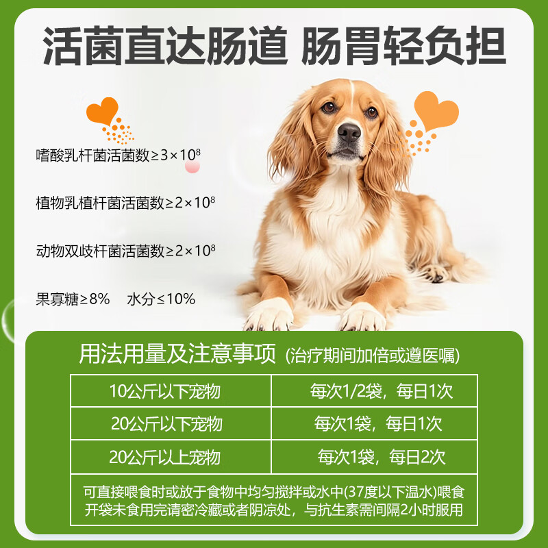 杜力德狗猫咪益生菌肠胃不适菌群失调食欲消化差宠物营养补充剂保济粉