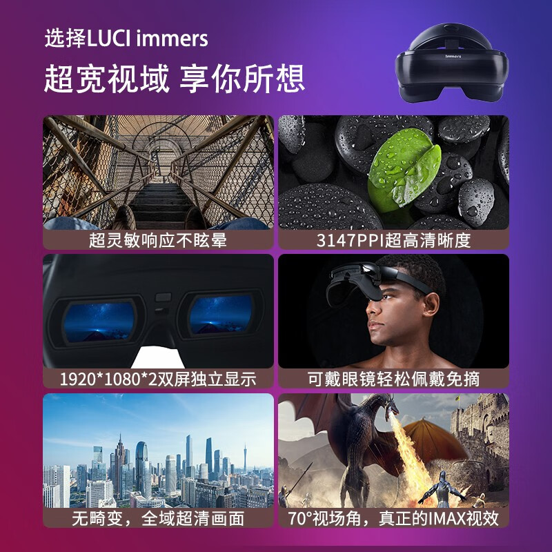 LUCI immers 4K头戴显示器+HDMI转接盒这个戴着画面会不会晃？