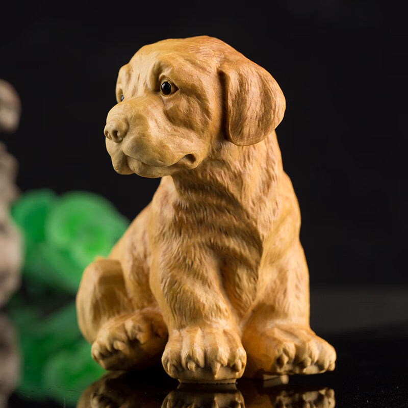 狗把玩手把件雕刻工艺品创意家居小摆件旺财 6厘米精修(通货) 布袋 狗