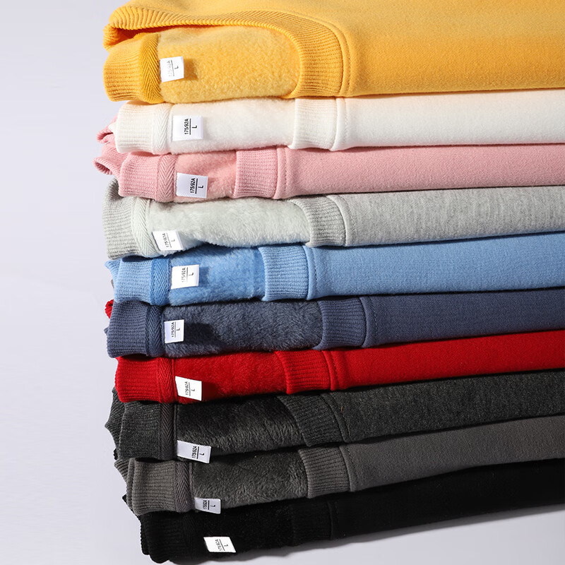 NASAR-FARM 加绒加厚圆领卫衣男春秋季新款卫衣男士国潮棉质套头休闲打底衫 加绒加厚-纯色-黑色 L (115-130斤)