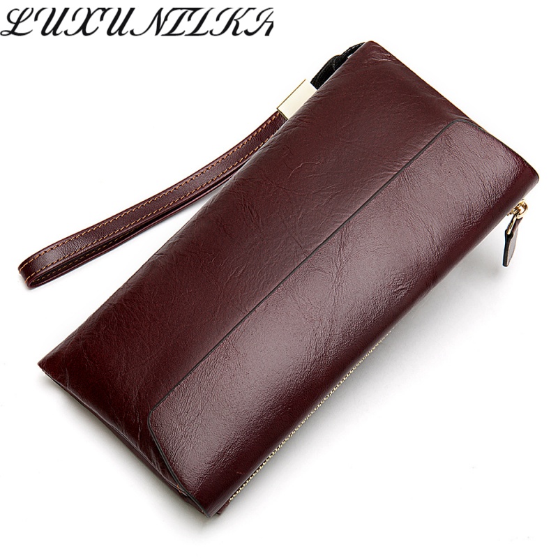 luxuntika头层牛皮钱包男真皮手拿包男韩版大容量头层牛皮钱夹长款