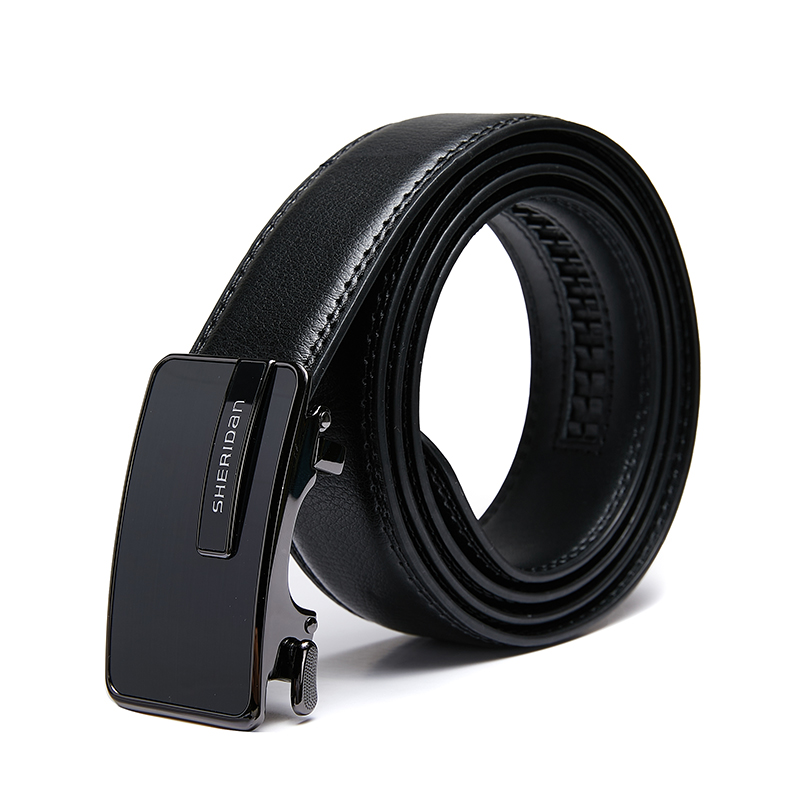 喜来登（SHERIDAN）牛皮腰带 商务休闲 通勤自动扣皮带 礼盒装 情人节礼物送男友 NL521551S
