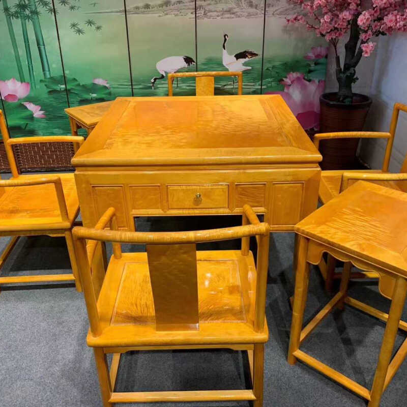 红善金丝楠木麻将桌木大叶楠高端实木家具摆件家用实用结实耐用
