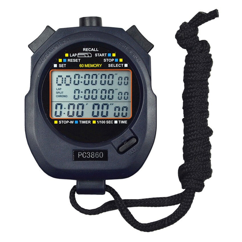 鸿军（HONG JUN）秒表计时器PC3860三排60道运动跑步裁判倒计时多功能（品牌随机发