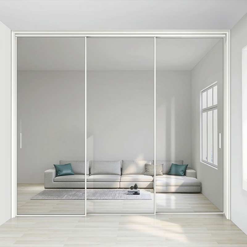 优典门窗铝合金移门三联动推拉门厨房推拉门客厅卫生间隔断吊轨门