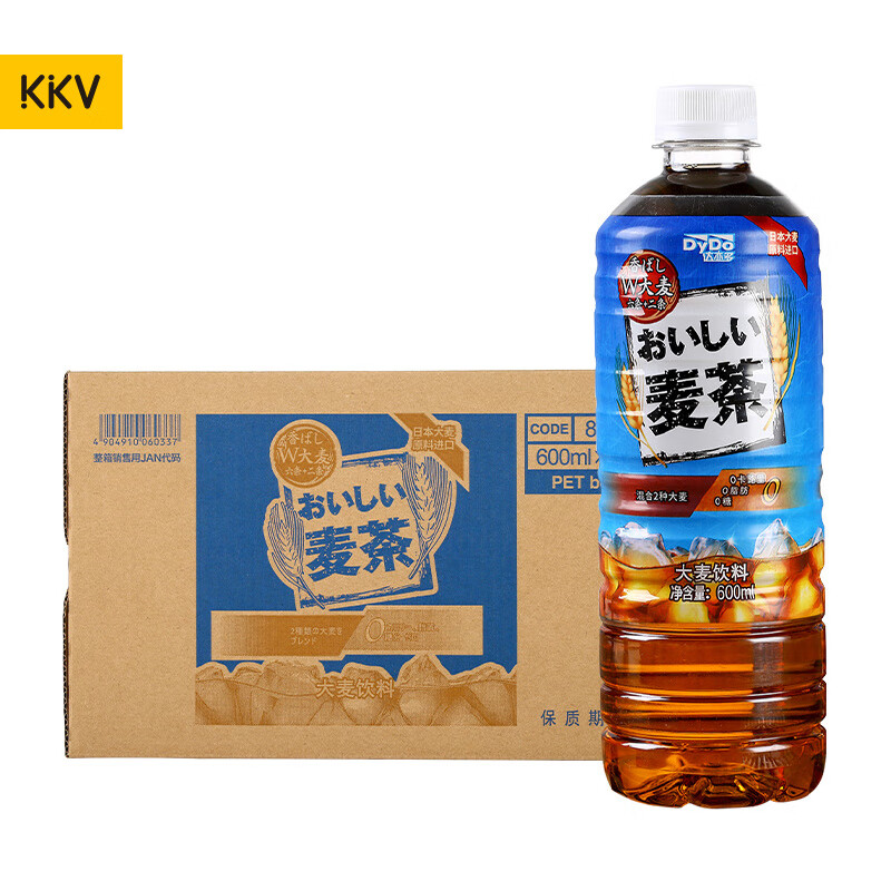 达亦多 (DyDo)大麦茶无糖茶饮料整箱瓶装KKV 600mL 15瓶 1箱 （剩2个月效期）