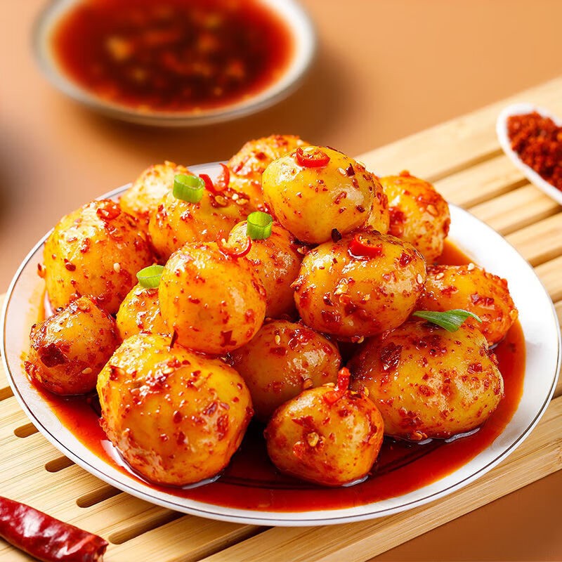 麻辣迷你烤土豆2000克小包装整箱四川特产香辣小吃炭烧休闲小零食