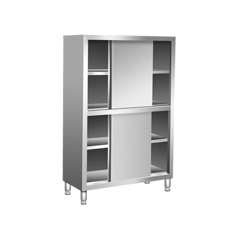 臻远不锈钢碗柜厨房四门立柜保洁柜 304特厚平移门工具柜116*50*180cm