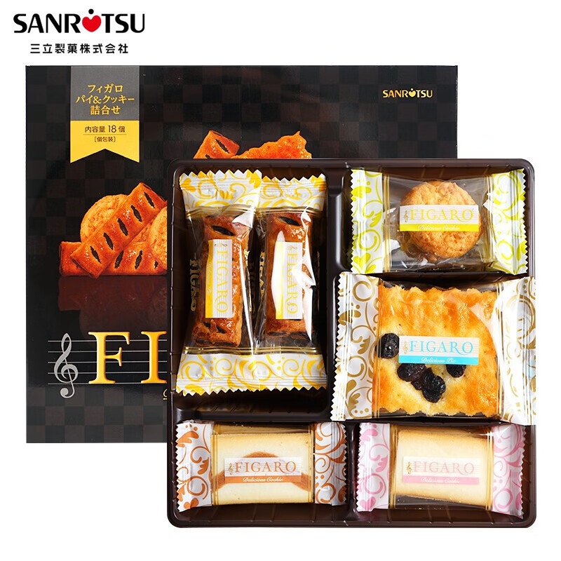 SANRITSU三立曲奇饼干161.3g礼盒日本进口糕点伴手礼休闲零食节日礼物18枚