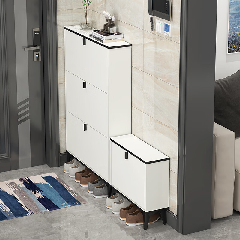 秋佳翻斗式鞋柜翻斗式鞋柜家用进门口换鞋可坐出租屋楼道 组装 50*17*