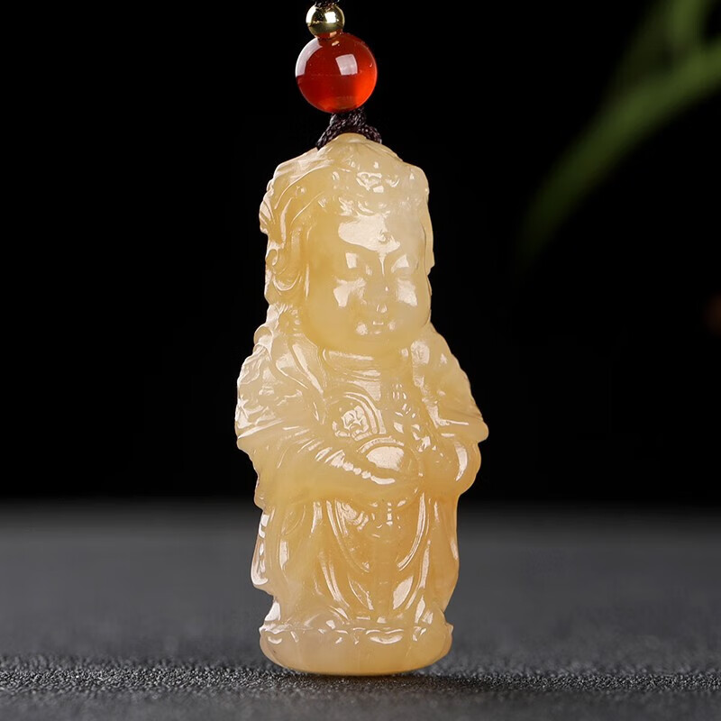 九福润和田玉糖白玉将军吊坠男女款首领玉坠挂件项链将领玉佩