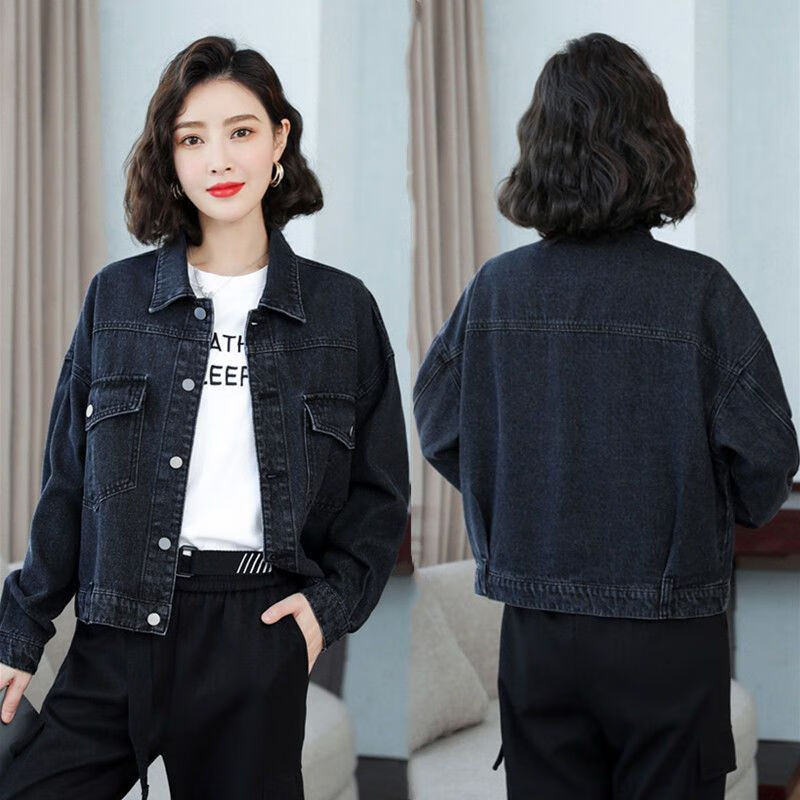 绅弛豹(shenchibao)妈妈装中年妇女牛仔夹克外套牛仔外套女短款宽松