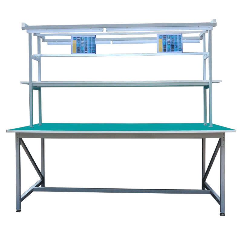 防静电工作台实验室操作台带灯双面装配工作桌打包台无尘车间工厂流水线包装台电子维修检验桌重型实验台 长240*宽120*高180(双面)