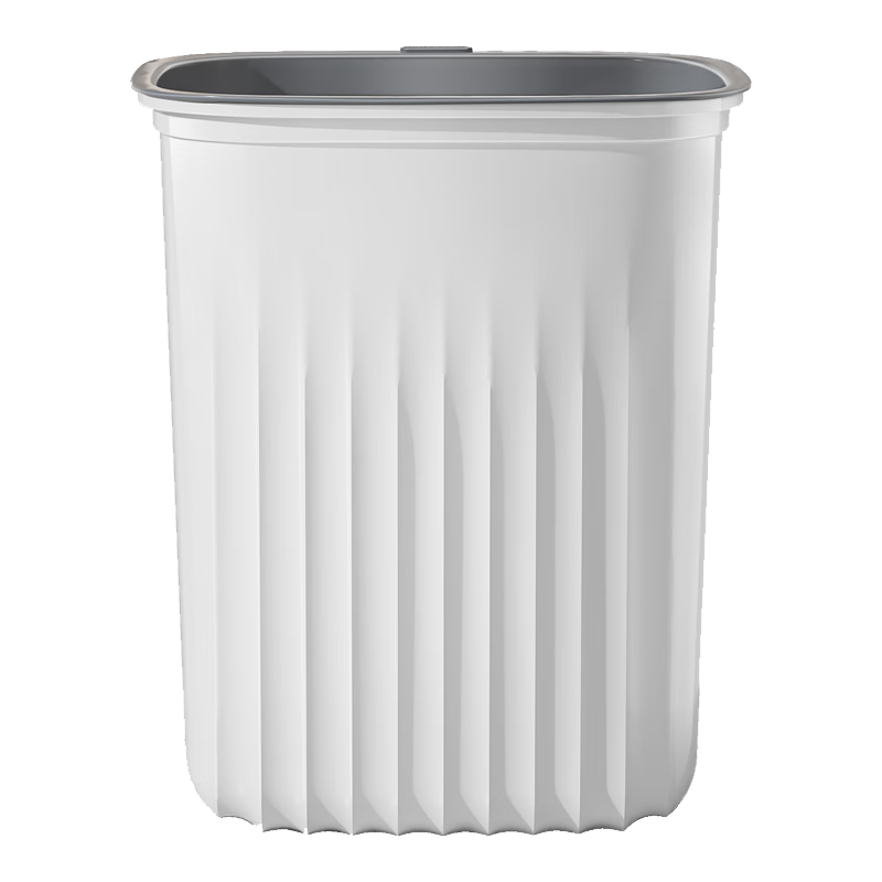 牧冬垃圾桶家用大号容量客厅厕所卫生间卧室厨房办公室带压圈桌面纸篓 【13L】灰白色压圈垃圾桶