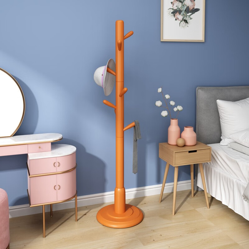 哈骆顿(halodn) 实木简易衣帽架衣架落地卧室挂衣架立式衣服架客厅