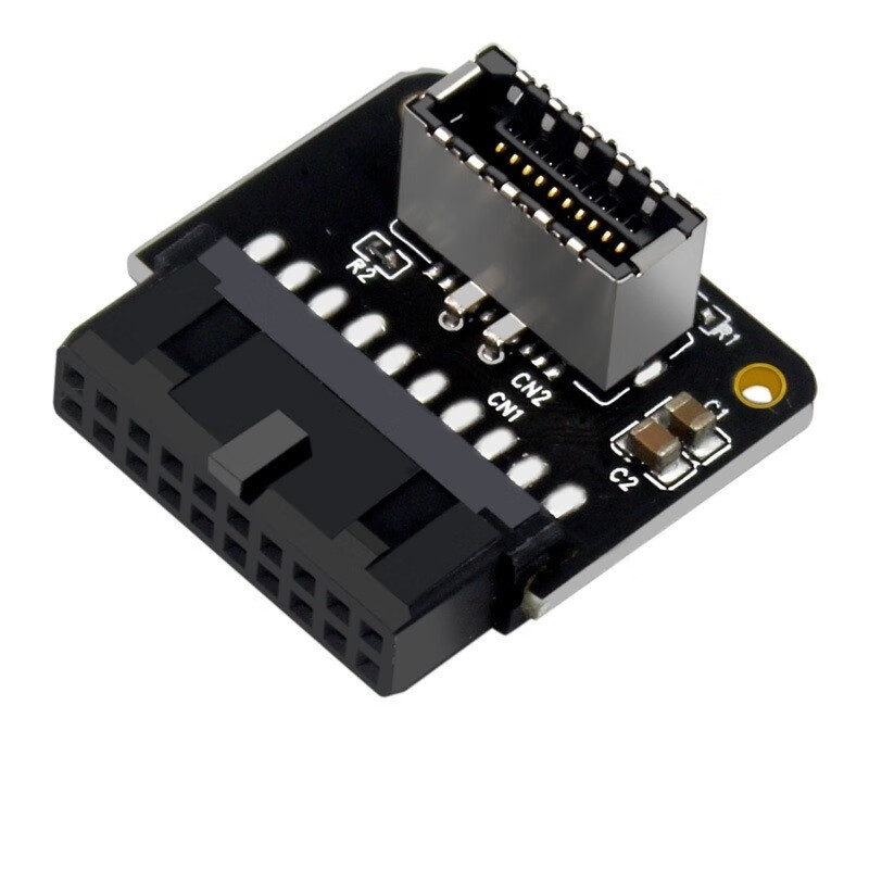 1前置挡板线type-e转type-c母 sata主板 pci拓展 主板19pin 缺口朝外