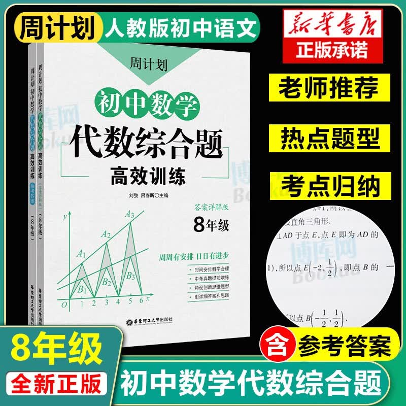 【官方正版】周计划初中数学计算题高效训练 初二8八年级数学真题专项训练疑难思维题型解析 初中数学解题能力强化训练中学教辅 八年级代数综合题