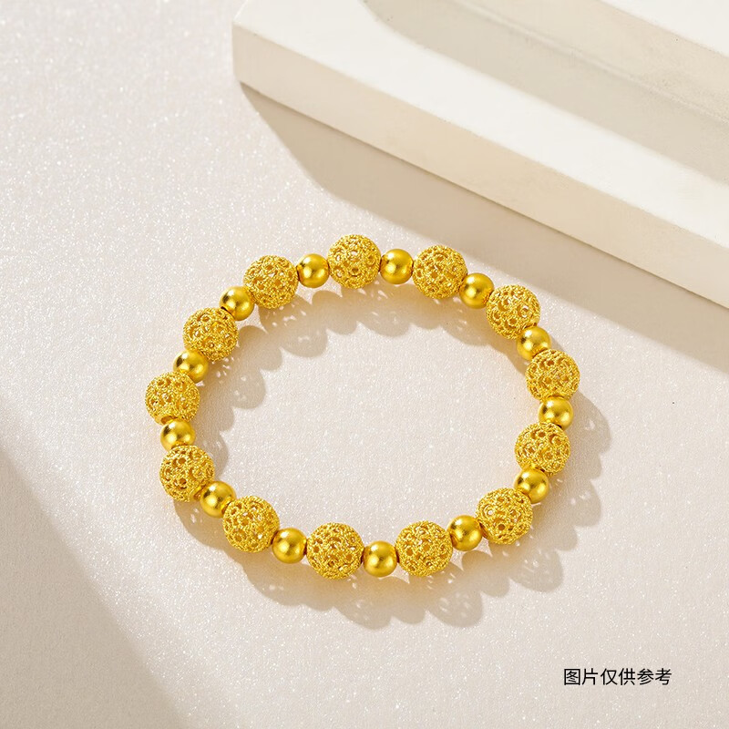 金大生(kts)足金9999古法黄金花丝绣球手链传承转运珠手串fk238c 10.
